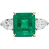 Online Pamono 18 Karat White Gold Ring with Emerald and Diamonds