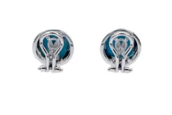 Pamono 18 Karat White Gold Stud Earrings with Diamonds and Stones, Set of 2> Earrings