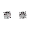 Hot Pamono 18 Karat White Gold Stud Earrings with White Diamonds, Set of 2
