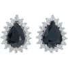 Pamono 18 Karat White Gold Stud Earrings with Sapphires and Diamonds, Set of 2> Earrings