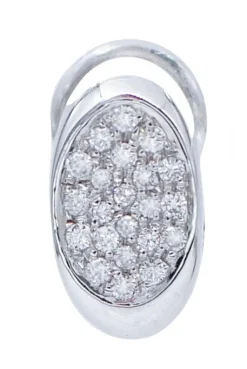 New Pamono 18 Karat White Gold Stud Earrings with Diamonds, Set of 2