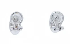 New Pamono 18 Karat White Gold Stud Earrings with Diamonds, Set of 2