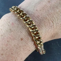 Pamono 18 Karat Yellow and Rose Gold Curb Link Bracelet, 1890s><noscript><img width=