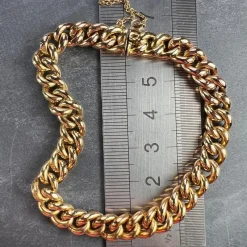 Pamono 18 Karat Yellow and Rose Gold Curb Link Bracelet, 1890s><noscript><img width=
