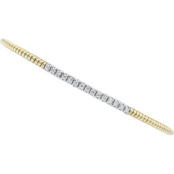 Hot Pamono 18 Karat Yellow and White Gold Bracelet with Diamonds