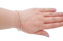 Hot Pamono 18 Karat Yellow and White Gold Bracelet with Diamonds