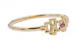 New Pamono 18 Karat Yellow Gold Bracelet with Ruby and Diamonds