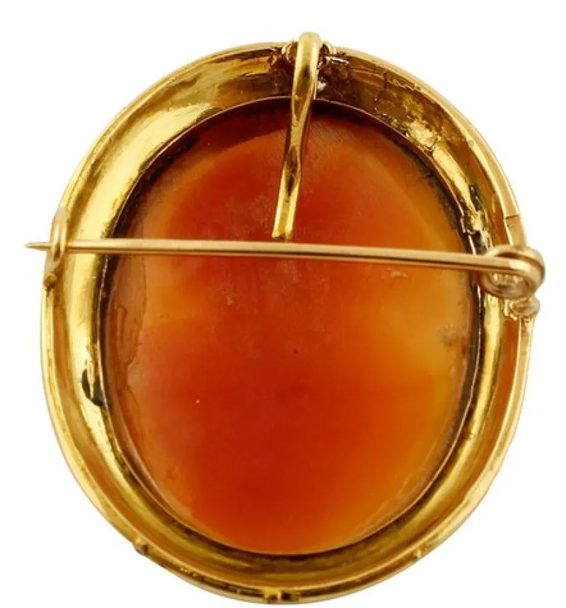 Clearance Pamono 18 Karat Yellow Gold Cameo Brooch