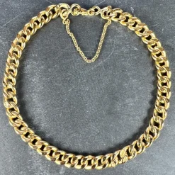Pamono 18 Karat Yellow Gold Curb Link Chain Bracelet, 1950s> Bracelets