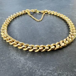 Pamono 18 Karat Yellow Gold Curb Link Chain Bracelet, 1950s><noscript><img width=