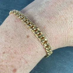 Pamono 18 Karat Yellow Gold Curb Link Chain Bracelet, 1950s><noscript><img width=