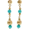 Pamono 18 Karat Yellow Gold Earrings with Stones, Set of 2> Earrings