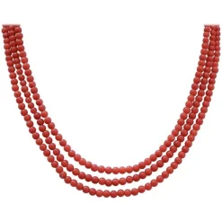 Pamono 18 Karat Yellow Gold Multi-Strands Necklace with Coral> Necklaces