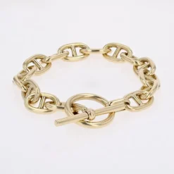 Pamono 18 Karat Yellow Gold Navy Mesh Bracelet, 1960s><noscript><img width=