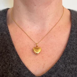 Sale Pamono 18 Karat Yellow Gold Puffy Love Heart Charm Pendant, 1980s