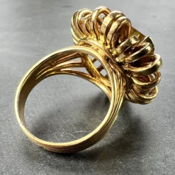 Best Pamono 18 Karat Yellow Gold Spring Cocktail Ring with Citrine, 1950s