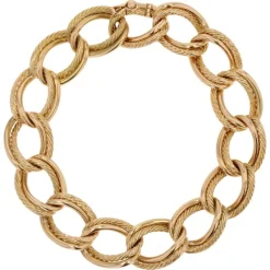 New Pamono 18 Karat Yellow Gold Twisted Curb Chain Bracelet, 1960s