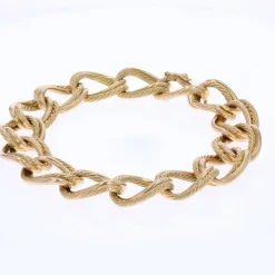 New Pamono 18 Karat Yellow Gold Twisted Curb Chain Bracelet, 1960s