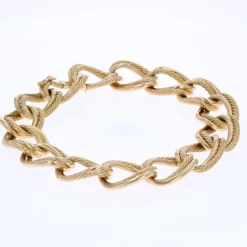 New Pamono 18 Karat Yellow Gold Twisted Curb Chain Bracelet, 1960s