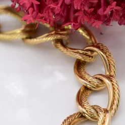 New Pamono 18 Karat Yellow Gold Twisted Curb Chain Bracelet, 1960s