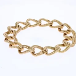 New Pamono 18 Karat Yellow Gold Twisted Curb Chain Bracelet, 1960s