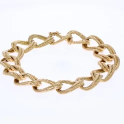 New Pamono 18 Karat Yellow Gold Twisted Curb Chain Bracelet, 1960s