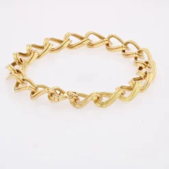 Sale Pamono 18 Karat Yellow Gold Twisted Curb Chain Links Bracelet, 1960s