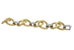 Pamono 18 Kt Yellow Gold Link Bracelet with Diamond