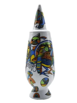 Clearance Pamono 100% Make Up Series Vase in Ceramic by Alessandro Mendini for Alessi, Italy, 1992
