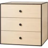 Pamono 49 Oak Frame Box with 3 Drawers by Lassen> Trunks, Crates & Baskets