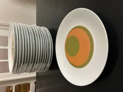 Pamono 17 Plates and Two Dishes in Bareuther Porcelain, 1970s, Set of 19><noscript><img width=
