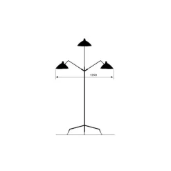 Hot Pamono 3 Rotating Arms Floor Lamp by Serge Mouille
