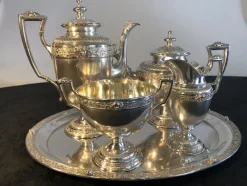 Online Pamono 800 Silver Coffee or Tea Service by W. Lameyer & Sohn, Hannover, 1888, Set of 5