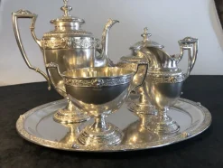 Online Pamono 800 Silver Coffee or Tea Service by W. Lameyer & Sohn, Hannover, 1888, Set of 5
