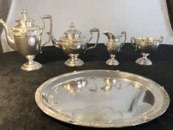 Online Pamono 800 Silver Coffee or Tea Service by W. Lameyer & Sohn, Hannover, 1888, Set of 5