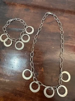 Sale Pamono 925 Silver Necklace and Bracelet Set, 1980s, Set of 2