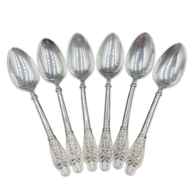 Outlet Pamono 6 Teaspoons in Silver, Art Nouveau, France, Ravinet Denfert, 1890s, Set of 6