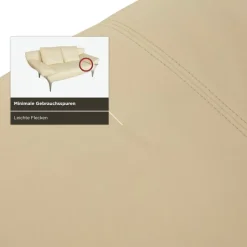 Pamono 1600 Two-Seater Cream Sofa in Leather from Rolf Benz