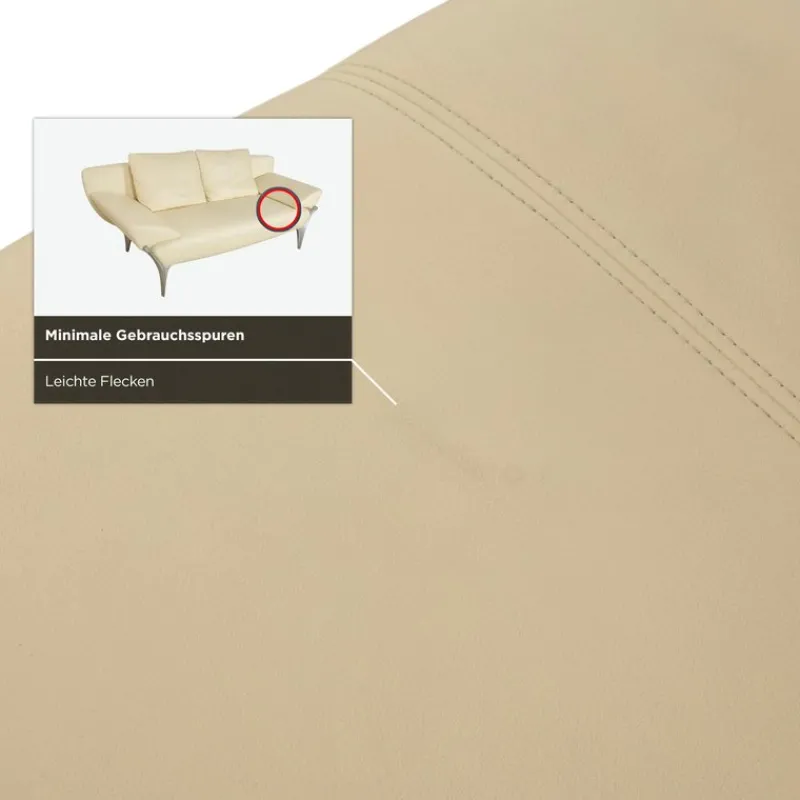 Pamono 1600 Two-Seater Cream Sofa in Leather from Rolf Benz