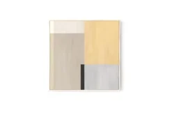Pamono Abstract Artwork in Yellow, Beige, White and Gray, 1960s, Oil on Canvas