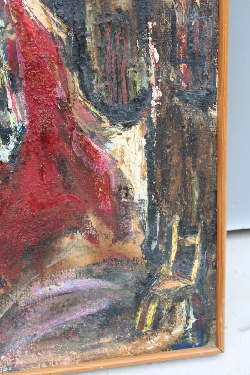 Clearance Pamono Abstract Painting, 1950s, Oil on Canvas