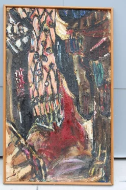 Clearance Pamono Abstract Painting, 1950s, Oil on Canvas