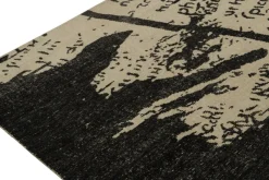 Pamono Abstract Rug in Beige with Black Script and Pattern from R&K Principal Jahanshah Nazmiyal><noscript><img width=