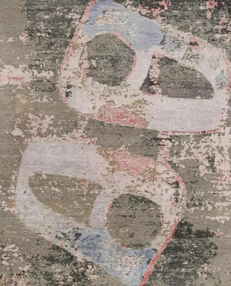 Pamono Abstract Rug in Polychromatic Patterns from R&K Principal Jahanshah Nazmiyal