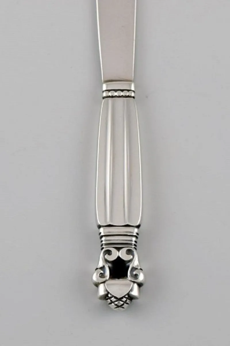 Pamono Acorn Butter Knives in Sterling Silver from Georg Jensen, Set of 6> Cutlery & Serving Utensils