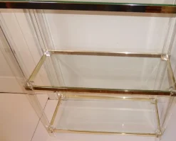 Pamono Acrylic Glass, Acrylic & Brass Glass Shelf><noscript><img width=