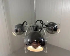 Pamono Acrylic Glass Hanging Lamp in the style of Gino Sarfatti, 1970s><noscript><img width=