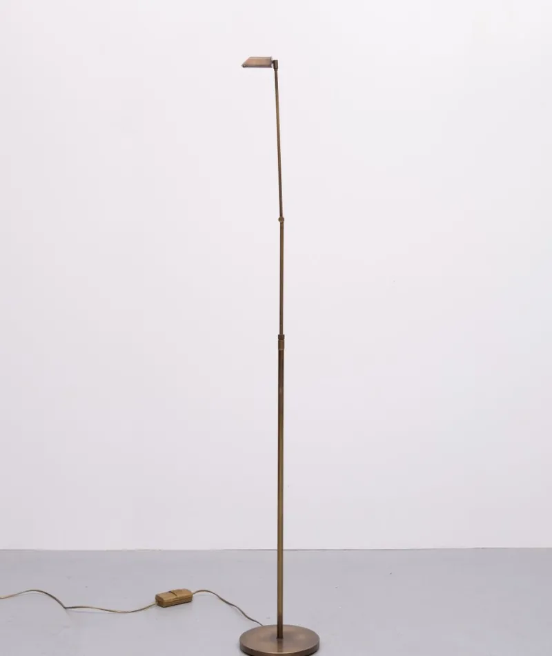 Pamono Adjustable Bronze Halogen Floor Lamp by Ben Demmers, 1980s> Floor Lamps