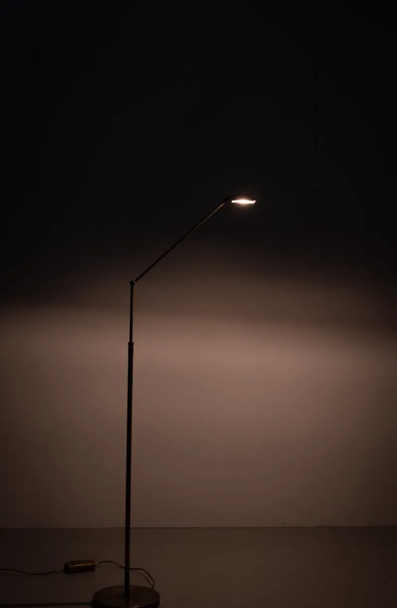 Pamono Adjustable Bronze Halogen Floor Lamp by Ben Demmers, 1980s> Floor Lamps