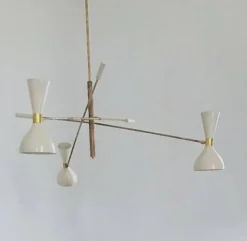 Pamono Adjustable Three-Arm Chandelier by Silvio Piattelli> Ceiling Lights